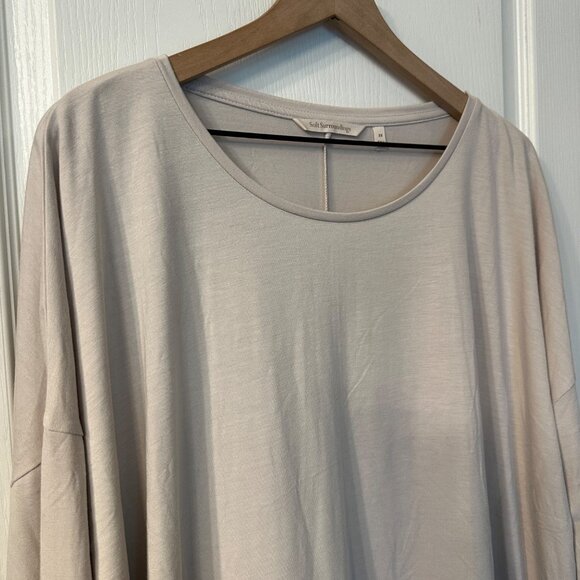 Soft Surroundings | 3X Long Sleeve Tunic Top SCM20 Stretch Sheer Trim Minimalist - Picture 3 of 9